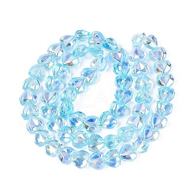 Electroplate Transparent Glass Beads Strands X-EGLA-N056-01A-04-1