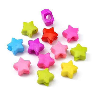 Opaque Acrylic European Beads SACR-Q099-M88-1