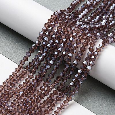Transparent Electroplate Glass Beads Strands GLAA-F029-2mm-C05-1