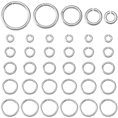 50Pcs 5 Styles 925 Sterling Silver Open Jump Rings STER-BBC0006-19-1