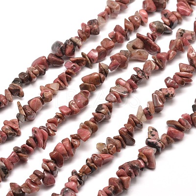 Natural Rhodonite Chip Bead Strands G-M205-24-1