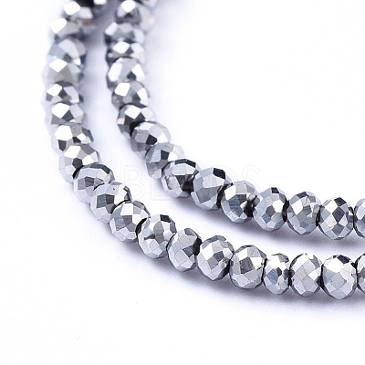 Electroplate Glass Beads Strands X-EGLA-F149-FP-04-1