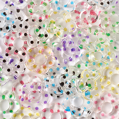 48Pcs 6 Colors Transparent Plastic Bead Frame KY-TA0001-26-1
