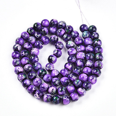 Baking Paint Glass Beads Strands DGLA-N003-10mm-A07-1