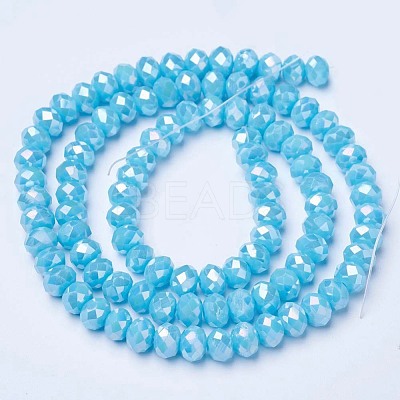 Electroplate Glass Beads Strands EGLA-A034-P4mm-B15-1