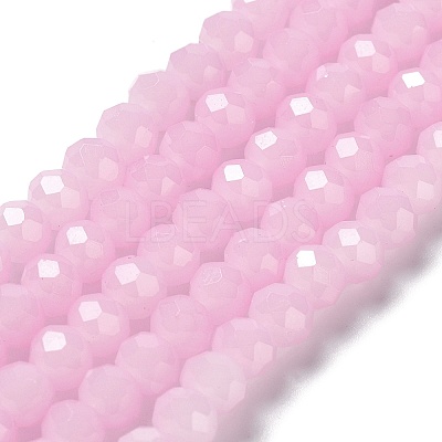 Baking Paint Imitation Jade Glass Bead Strands X-DGLA-A034-J8MM-A26-1
