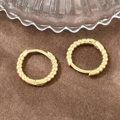 Brass Huggie Hoop Earrings KK-CBA8324-18B-G-1