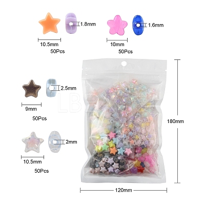 300Pcs 6 Style Transparent & Opaque & Spray Painted Acrylic Beads TACR-YW0001-46-1