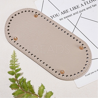 PU Leather Oval Long Bottom for Knitting Bag FIND-WH0032-01C-1