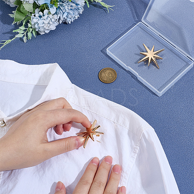 2Pcs Star Alloy Lapel Pins for Backpack Clothes JEWB-PH0001-74KCG-1
