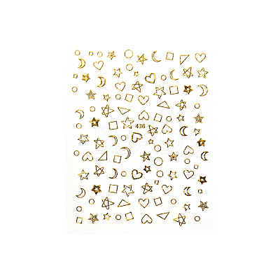 3D Metallic Star Moon Heart Nail Decals Stickers MRMJ-R088-28-M-1