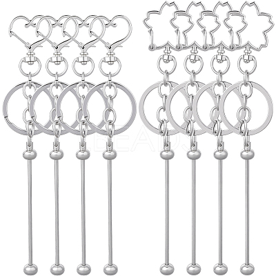 10Pcs Iron Bar Beadable Keychain KEYC-SC0001-76-1