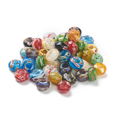 Handmade Millefiori Lampwork European Beads LPDL-L010-01-1