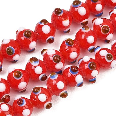 Handmade Bumpy Lampwork Beads Strands LA-CBA05D6-01-04-1