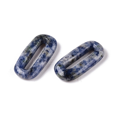 Natural Blue Spot Jasper Oval Pendants G-N342-105K-1