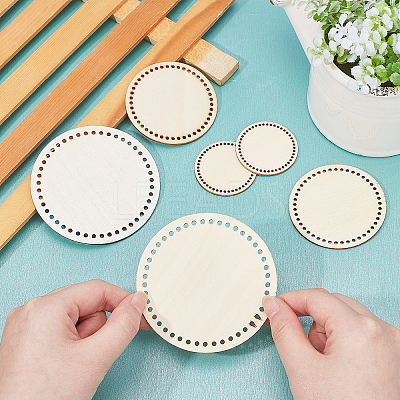 3 Sets 3 Style Wooden Basket Bottoms DIY-GF0004-75-1