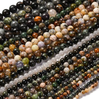 Natural Mixed Gemstone Beads Strands G-F591-03B-1