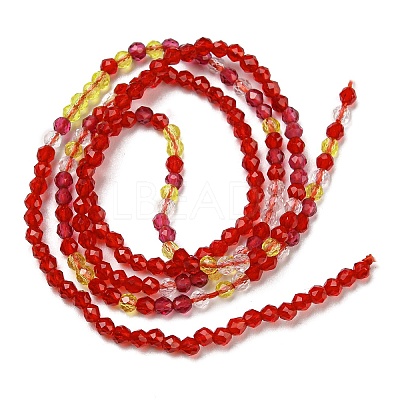 Transparent Gradient Color Glass Beads Strands GLAA-H021-01A-30-1