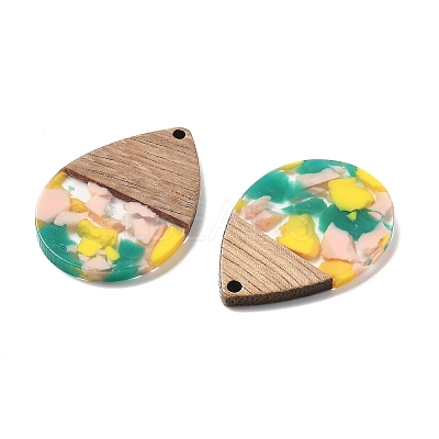 Resin and Walnut Pendants LS-FIND-R051-15F-1