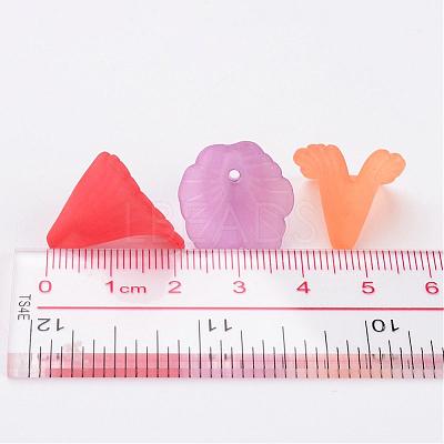 Mixed Transparent Acrylic Flower Beads X-PL551M-1