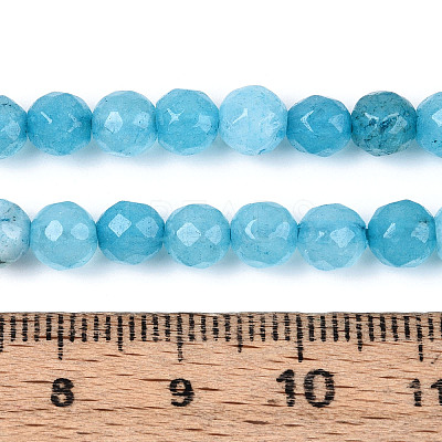 Dyed Natural White Jade Beads Strands G-T139-6mm-60-16-1