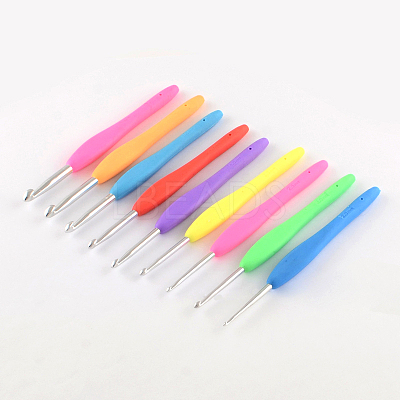Aluminum Crochet Hooks with Rubber Handle Covered TOOL-R094-1