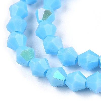Opaque Solid Color Electroplate Glass Beads Strands X-EGLA-A039-P6mm-L12-1