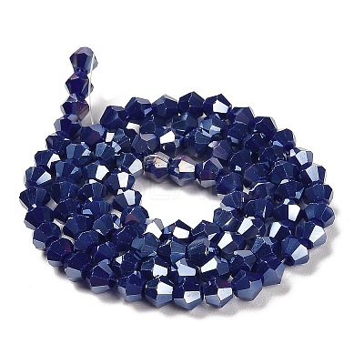 Opaque Solid Color Electroplate Glass Beads Strands GLAA-F029-P4mm-A10-1