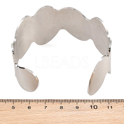 37MM Brushed 304 Stainless Steel Wavy Open Cuff Bangles for Women SA-CBA10D4-02P-1