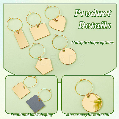 Acrylic Wine Glass Charms AJEW-GA00009-1