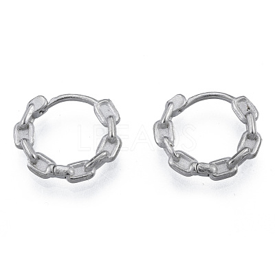 Non-Tarnish 316 Surgical Stainless Steel Chain Shape Hoop Earrings for Men Women EJEW-N052-07-1