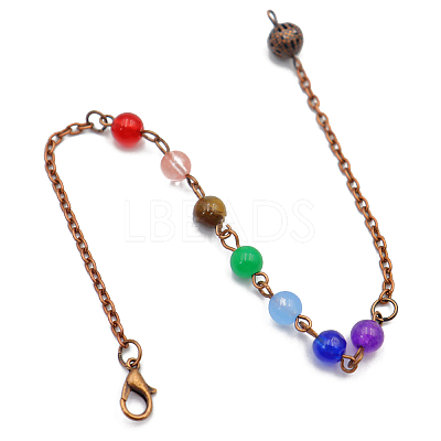 Natural Gemstone Dowsing Pendulums Chains PW-WG739B0-03-1