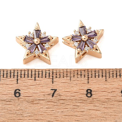 Brass Micro Pave Cubic Zirconia Beads CU-CBAEC99-31G-02-1