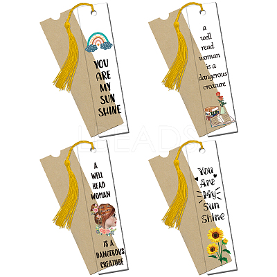 4 Sets Acrylic Bookmark Pendants for Teachers' Day DIY-GL0004-27A-1