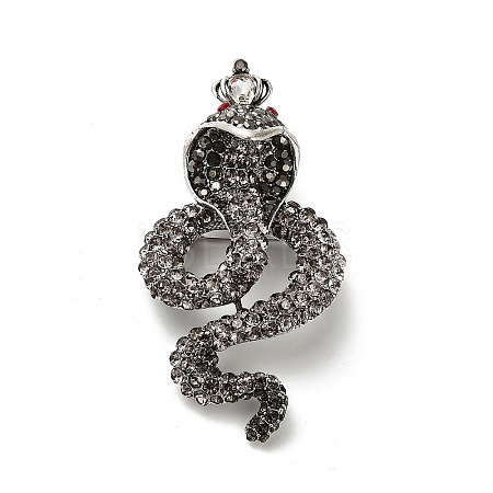 Snake Rhinestone Brooch Pin JEWB-A034-08AS-1