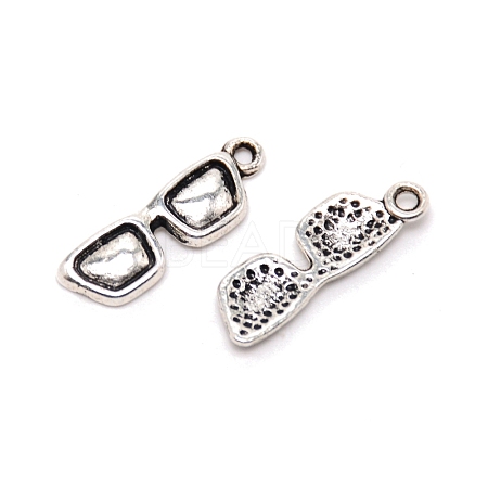 Glasses Alloy Small Handmade Charms Pendant PALLOY-WH0086-79AS-1