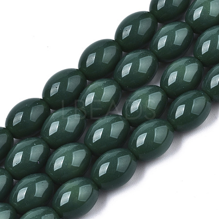 Opaque Solid Color Glass Beads Strands X-GLAA-R217-08A-A06-1