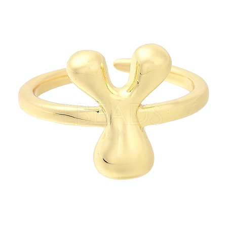Rack Plating Brass Open Cuff Rings RJEW-S394-01G-Y-1