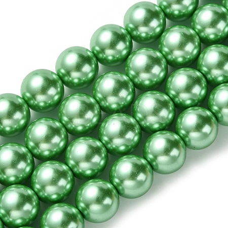Eco-Friendly Glass Pearl Beads Strands HY-A008-12mm-RB008-1