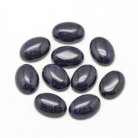Synthetic Blue Goldstone Cabochons G-R415-14x10-34-1