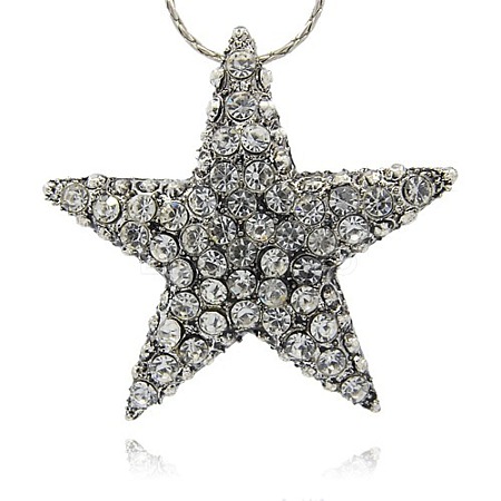 Glittering Star Pendant Necklace Findings TIBE-M001-134-1