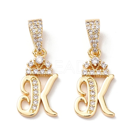 Eco-Friendly Brass Micro Pave Cubic Zirconia Pendants KK-K265-01G-K-1