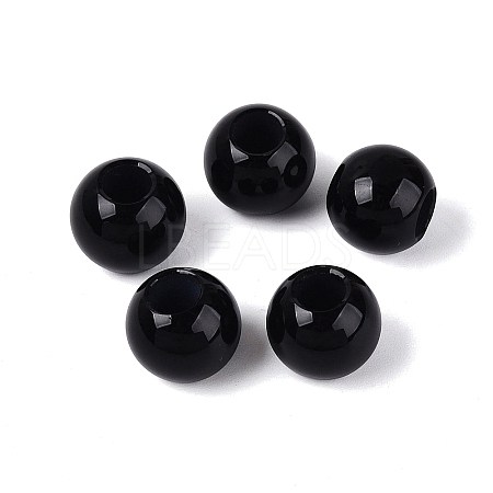 Natural Black Onyx European Beads G-Q602-09A-12-1