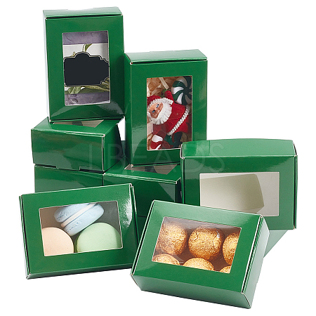 Rectangle Paper Folding Shipping Box with Window CON-WH0099-25B-1