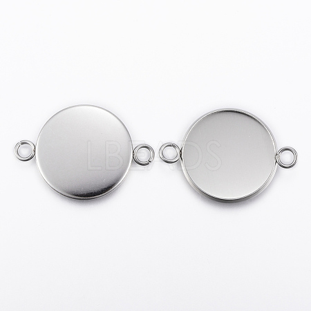 Tarnish Resistant 304 Stainless Steel Cabochon Connector Settings STAS-E146-19P-20mm-1