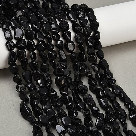 Natural Black Tourmaline Beads Strands G-Q060-E15-1