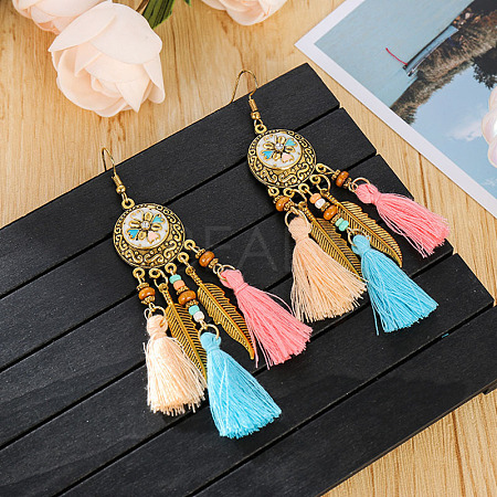Alloy Oval Chandelier Earrings FS-WGD7741-10-1