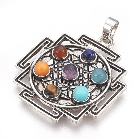 Natural & Synthetic Gemstone Pendants KK-F756-05C-1