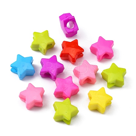 Opaque Acrylic European Beads SACR-Q099-M88-1