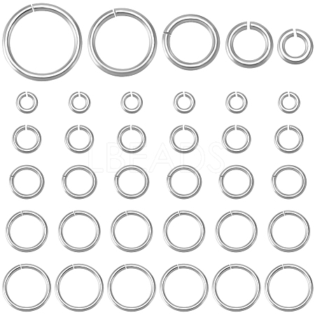 50Pcs 5 Styles 925 Sterling Silver Open Jump Rings STER-BBC0006-19-1